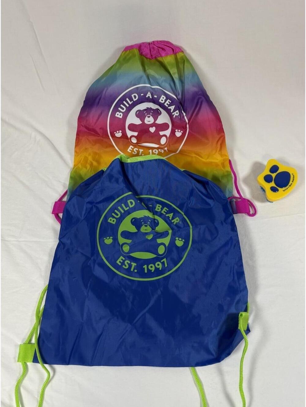 2 Build a Bear Drawstring Cinch Bags With Brush